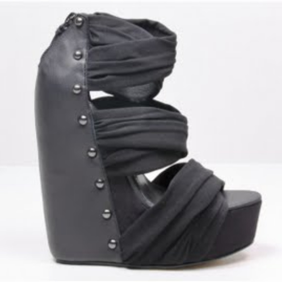 Senso Ruzac Platform Wedge Heels - Black - Picture 2 of 6